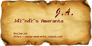 Jónás Amaranta névjegykártya